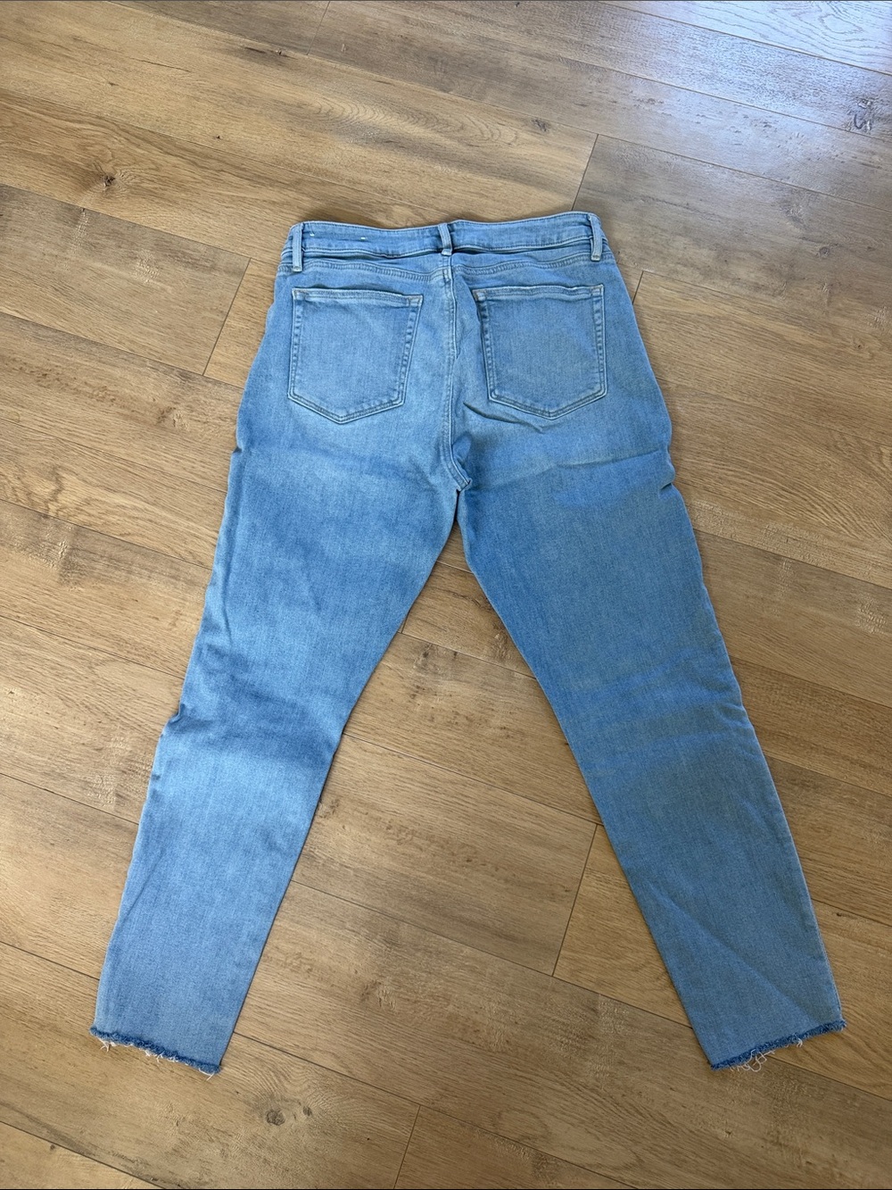 LOFT Light Blue Boyfriend Jeans with Knee Distress - Picture 2 of 4